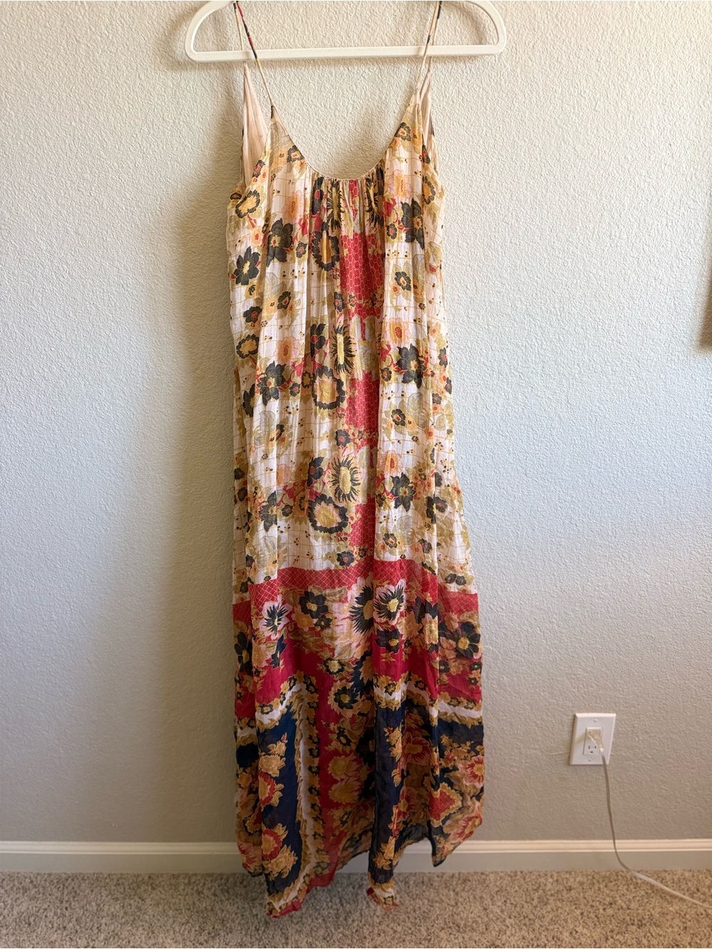 Mes Demoiselles Paris Maxi Dress Floral Boho Patchwork 100% Cotton Flowy Size 38 - Picture 6 of 6